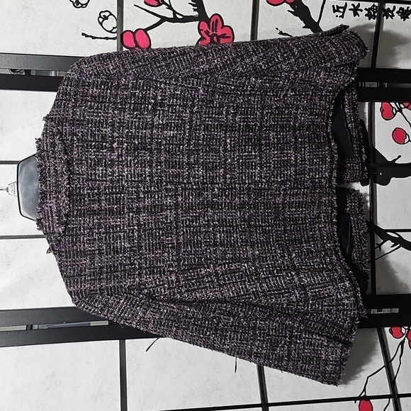 MICHAEL Michael Kors Tweed Jacket - Black Purple Snap Button Size 8‎ NWT - Picture 7 of 7